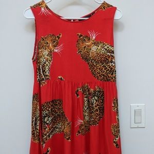 MINKPINK leopard print red mini dress